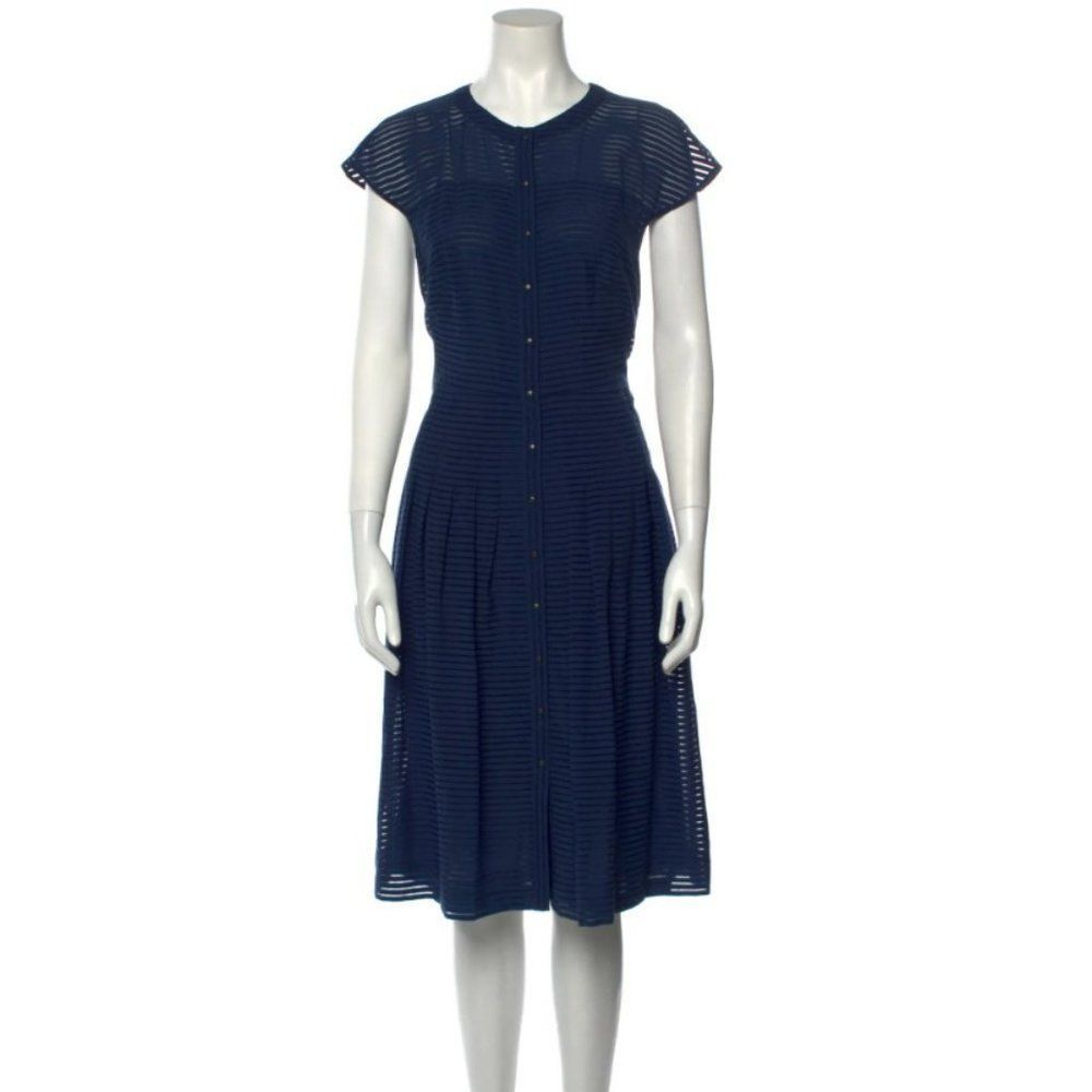 Akris Punto Crew Neck Midi A-Line Dress Size Large